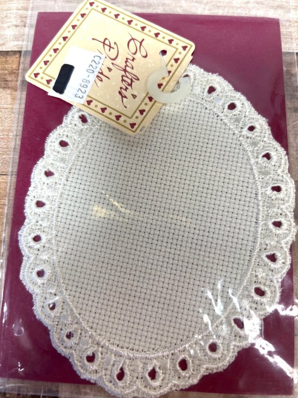 Large Oval 14-Count Aida Ivory Insert For Stitch & Attach Towels Pillows Linens